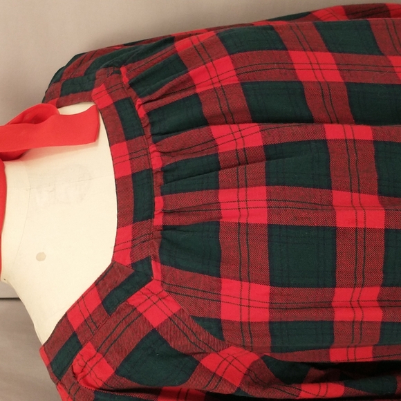 Cozy Soft Nightgown Red Green Plaid 100 Cotton sz 2x Comfortable Colorful Tarten - Picture 2 of 12